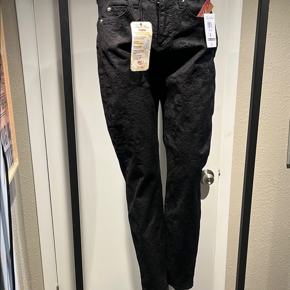 Black Straight Leg Jeans jacquard look - Picture 1 of 11